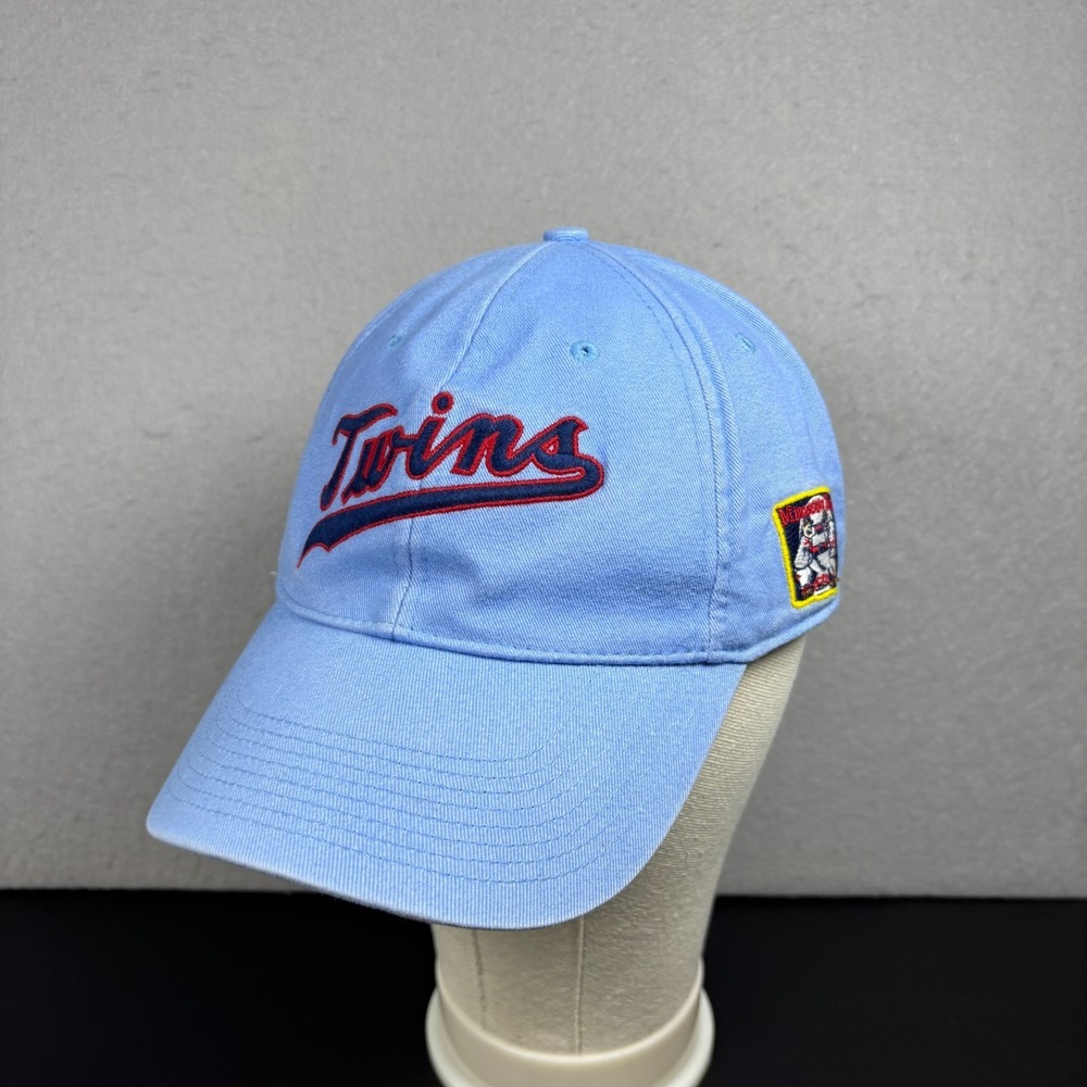 Vintage Minnesota Twins MLB Nike Light Blue Script Cooperstown Baseball Cap Hat